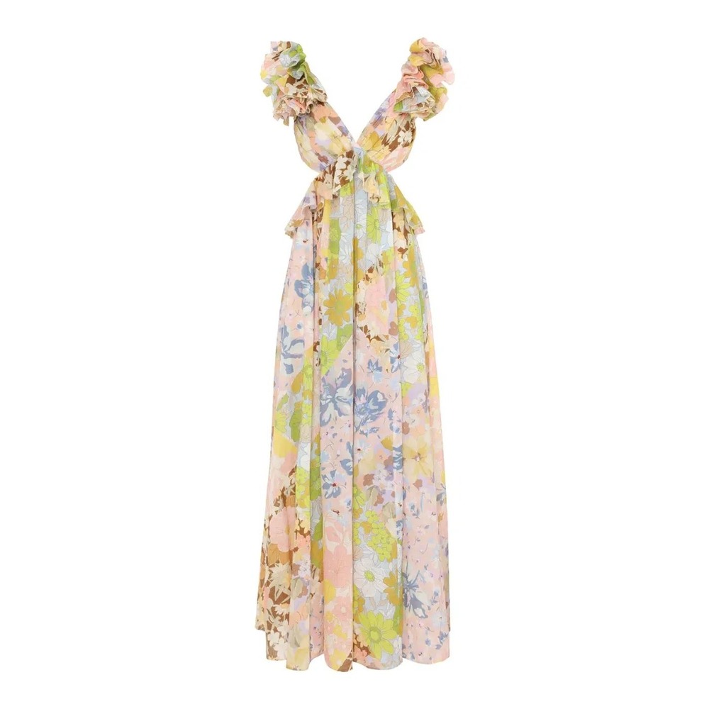 Zimmermann Patch Floral Pop Ruffle Sleeve Maxi Dress Size 1 US 6 - Picture 14 of 14